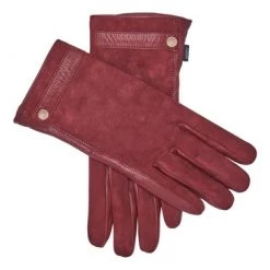OSPREY LONDON The Ella Suede & Leather Gloves Wine Red -OSPREY LONDON Sales unnamed file 1008