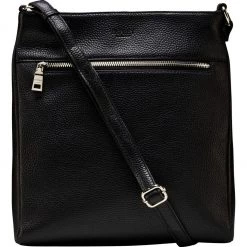 OSPREY LONDON Grainy Hide Leather Ola Cross-Body Bag Black