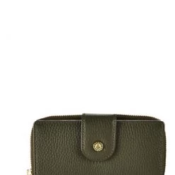 OSPREY LONDON Grainy Hide Leather Carla Zip Around Purse Black -OSPREY LONDON Sales unnamed file 1038