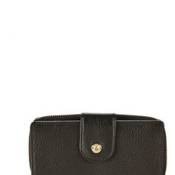 OSPREY LONDON Grainy Hide Leather Carla Zip Around Purse Black -OSPREY LONDON Sales unnamed file 1039