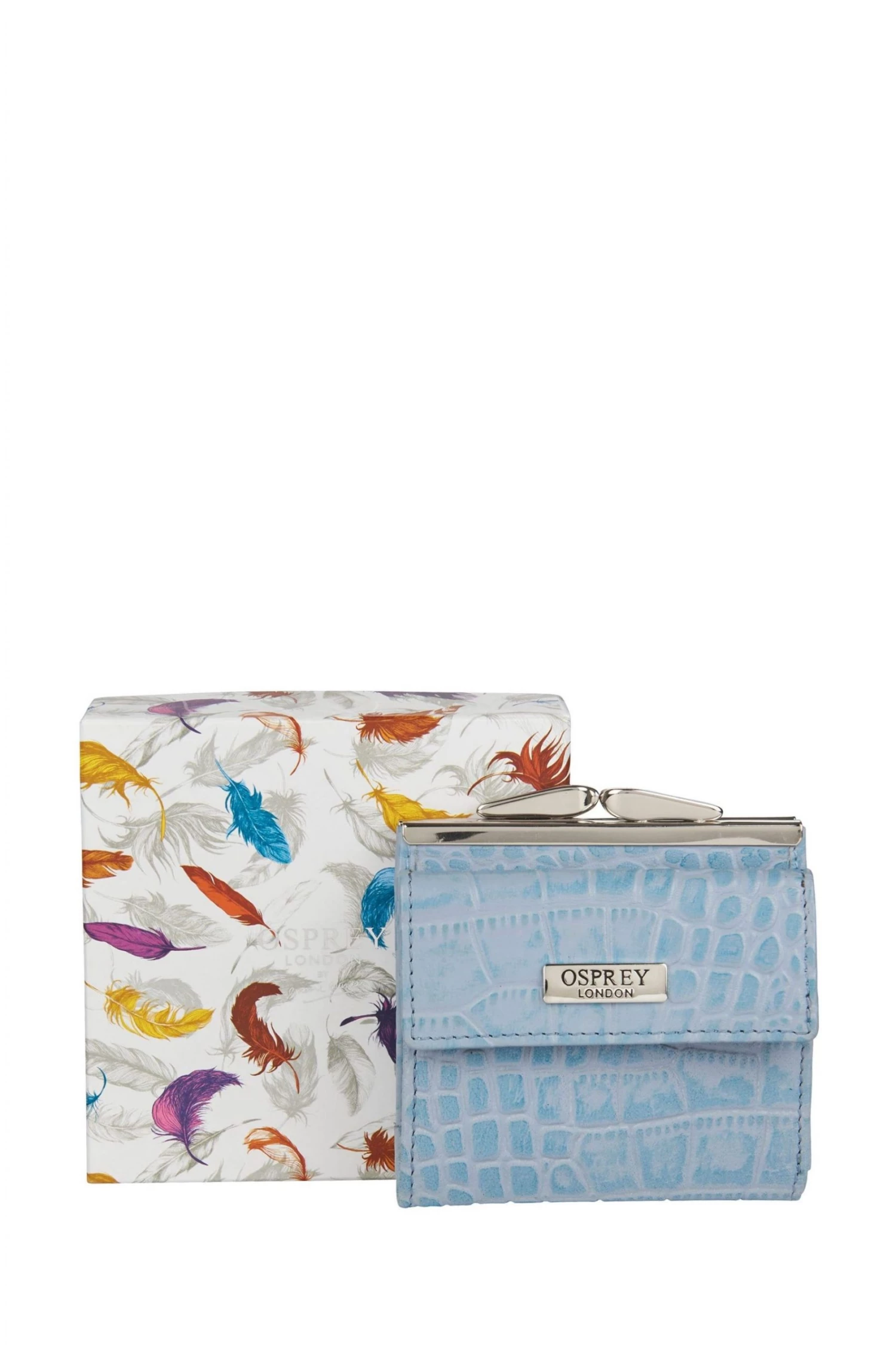 OSPREY LONDON Croc Leather Snap Purse Gunmetal 3 OSPREY LONDON Croc Leather Snap Purse Gunmetal - Image 3