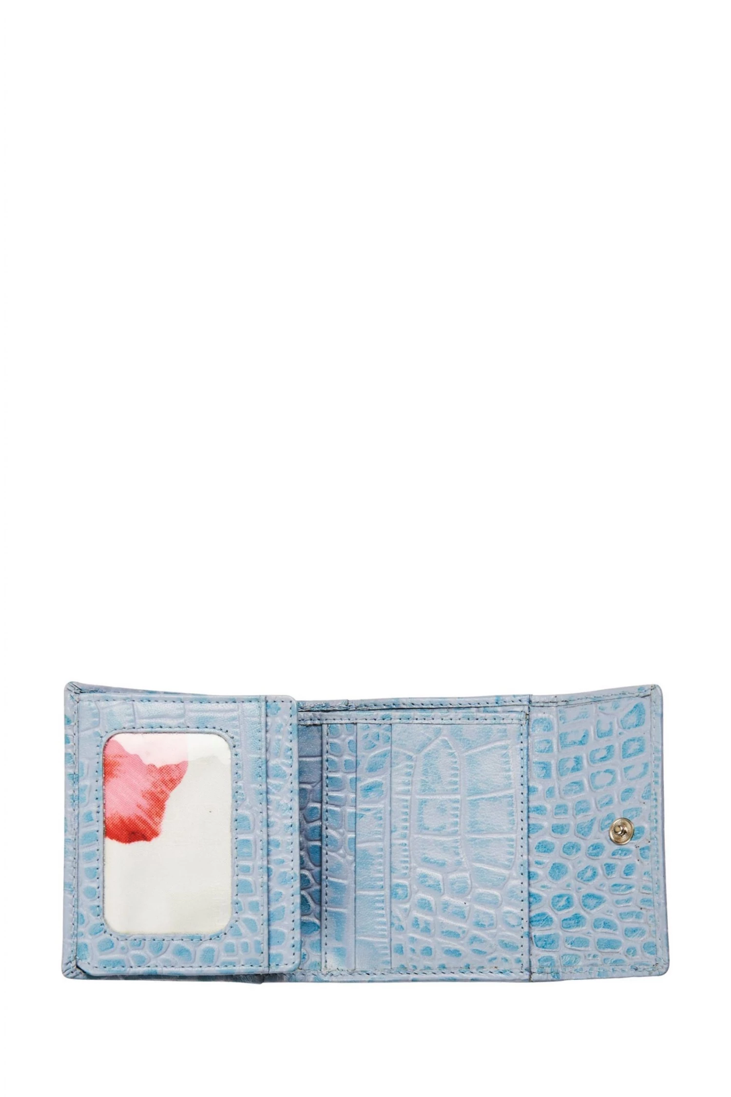 OSPREY LONDON Croc Leather Snap Purse Gunmetal 5 OSPREY LONDON Croc Leather Snap Purse Gunmetal - Image 5