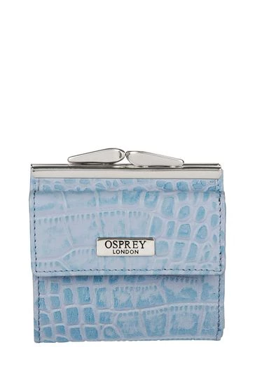 OSPREY LONDON Croc Leather Snap Purse Gunmetal 7 OSPREY LONDON Croc Leather Snap Purse Gunmetal - Image 7