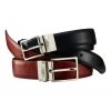OSPREY LONDON Luca Italian Black Leather Reversible Belt