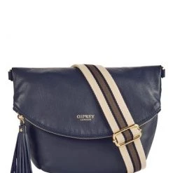 OSPREY LONDON Womens Smooth Calf Leather Milano Cross-Body Bag Navy -OSPREY LONDON Sales unnamed file 1094