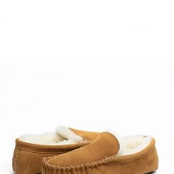 OSPREY LONDON Chestnut Brown Suede 'The Sunday' Slippers -OSPREY LONDON Sales unnamed file 1123 scaled