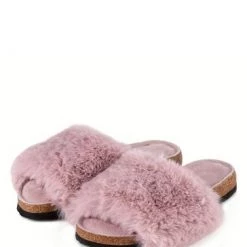 Totes Pink Ladies Faux Fur Sliders -OSPREY LONDON Sales unnamed file 1149