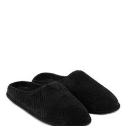 Totes Black Swept Back Popcorn Mule Slipper -OSPREY LONDON Sales unnamed file 1161