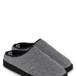 Totes Grey Mens Premium Felt Mule Slippers -OSPREY LONDON Sales unnamed file 1167