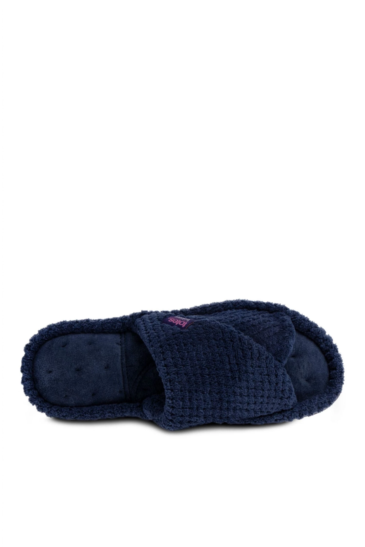 Totes Dark Navy Popcorn Turnover Open Toe Slippers 4 Totes Dark Navy Popcorn Turnover Open Toe Slippers - Image 4