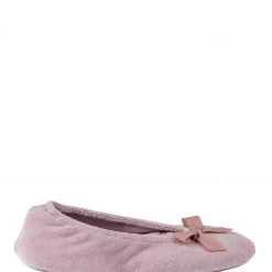 Totes Pink Isotoner Ladies Terry Ballerina Slippers