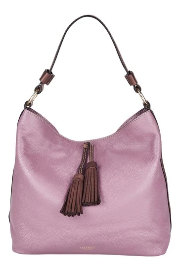 OSPREY LONDON The Savanna Leather Hobo Bag Coral 8 OSPREY LONDON The Savanna Leather Hobo Bag Coral - Image 8