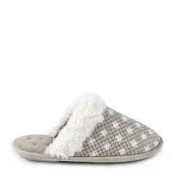 Totes Grey Isotoner Ladies Popcorn Mule With Fur Cuff -OSPREY LONDON Sales unnamed file 1195