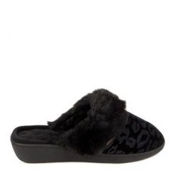 Totes Black Isotoner Ladies Velour Heeled Mule Slippers -OSPREY LONDON Sales unnamed file 1201