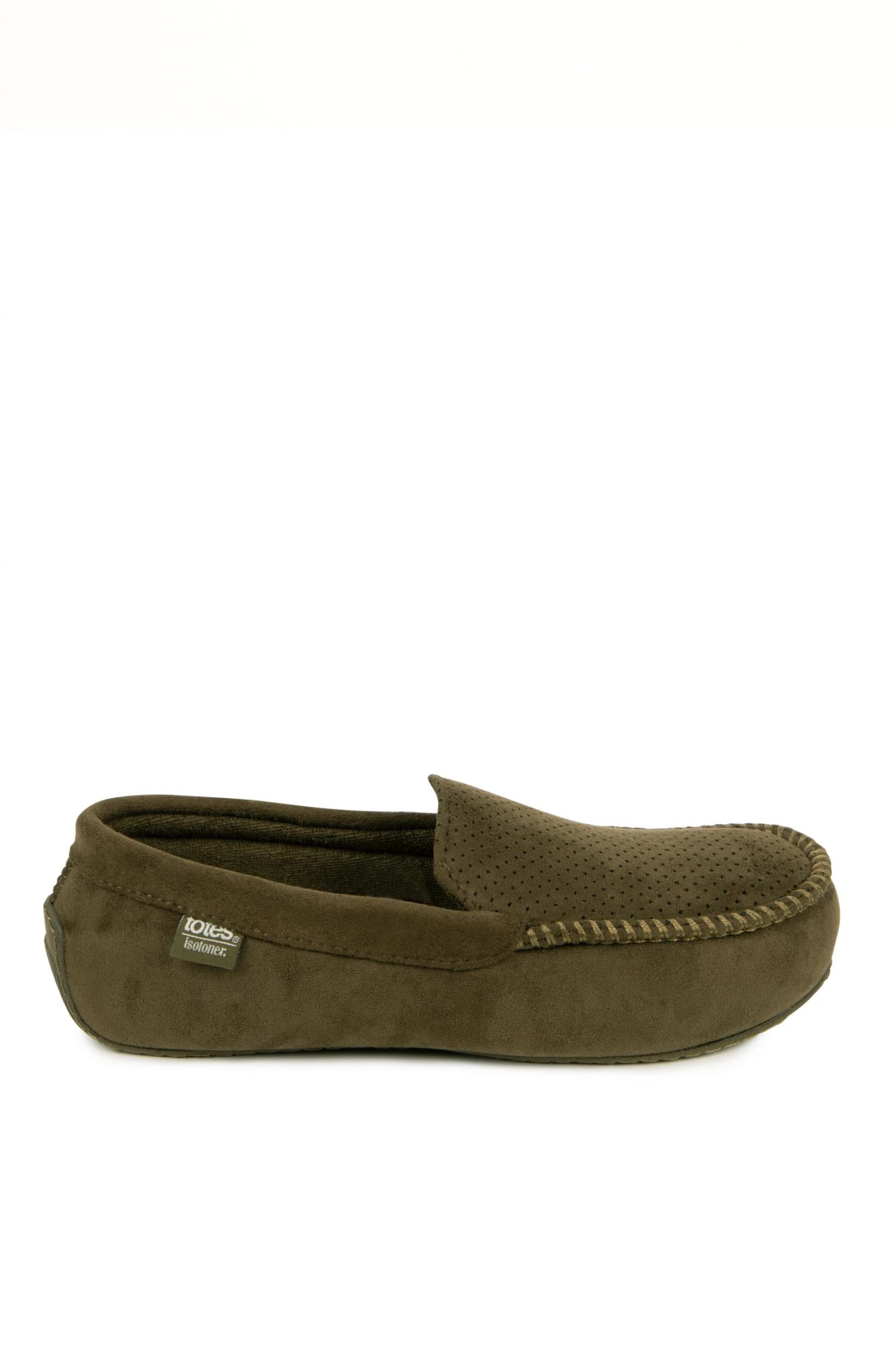 Totes Khaki Green Isotoner Airtex Suedette Moccasin 2 Totes Khaki Green Isotoner Airtex Suedette Moccasin - Image 2