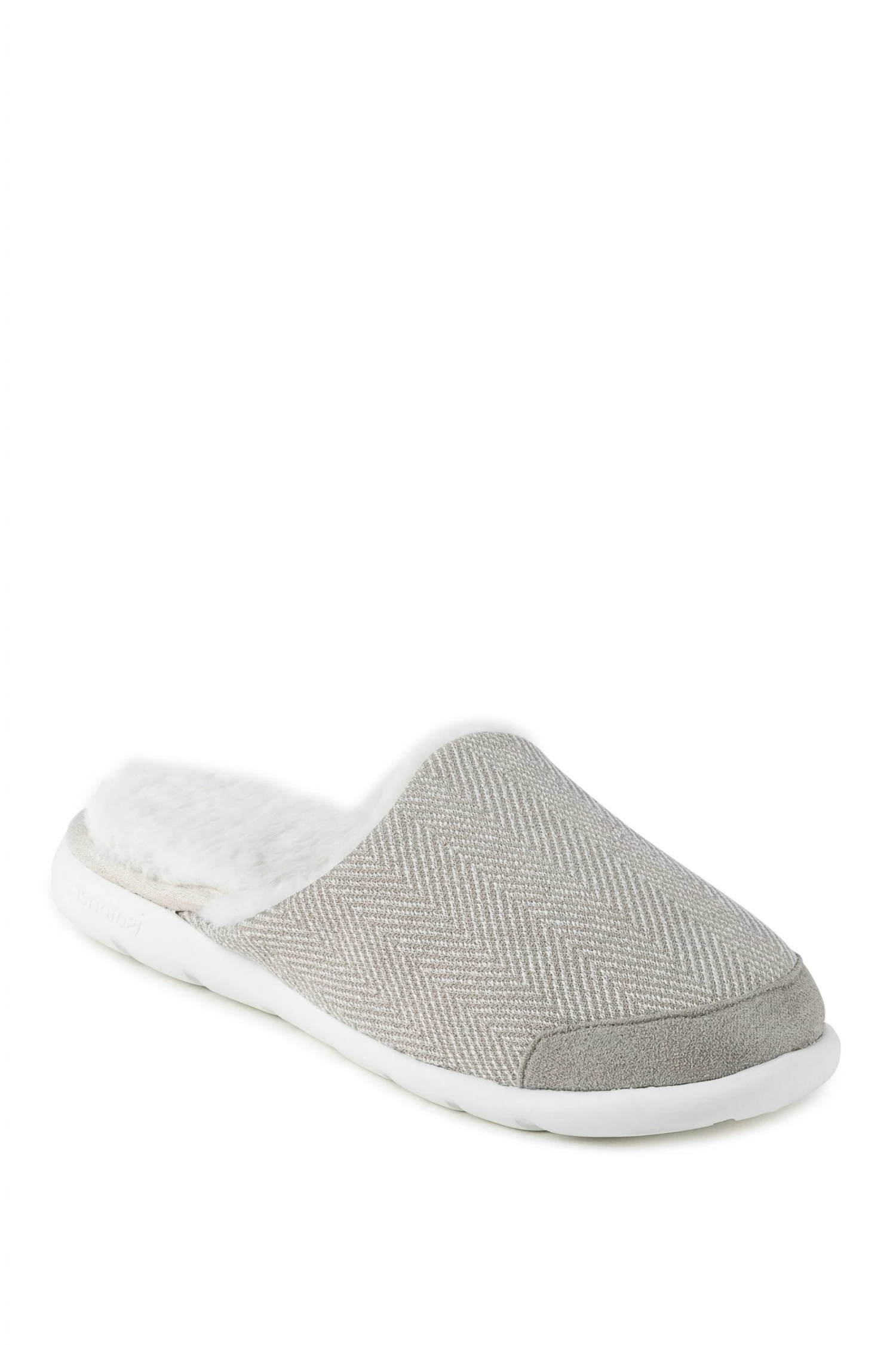 Totes Grey Iso-Flex Herringbone Mule Slipper 2 Totes Grey Iso-Flex Herringbone Mule Slipper - Image 2