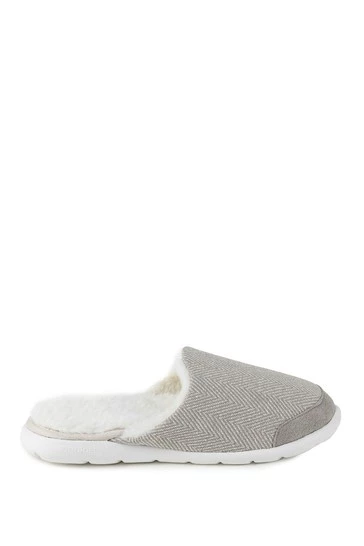 Totes Grey Iso-Flex Herringbone Mule Slipper 6 Totes Grey Iso-Flex Herringbone Mule Slipper - Image 6