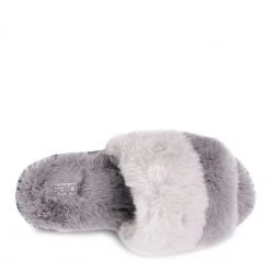 Totes Grey Totes Ladies Faux Fur Contrast Stripe Slider Slippers -OSPREY LONDON Sales unnamed file 1251 scaled