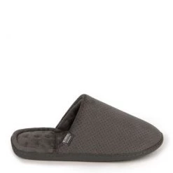 Totes Grey Isotoner Mens Airtex Suedette Mule Slippers -OSPREY LONDON Sales unnamed file 1264