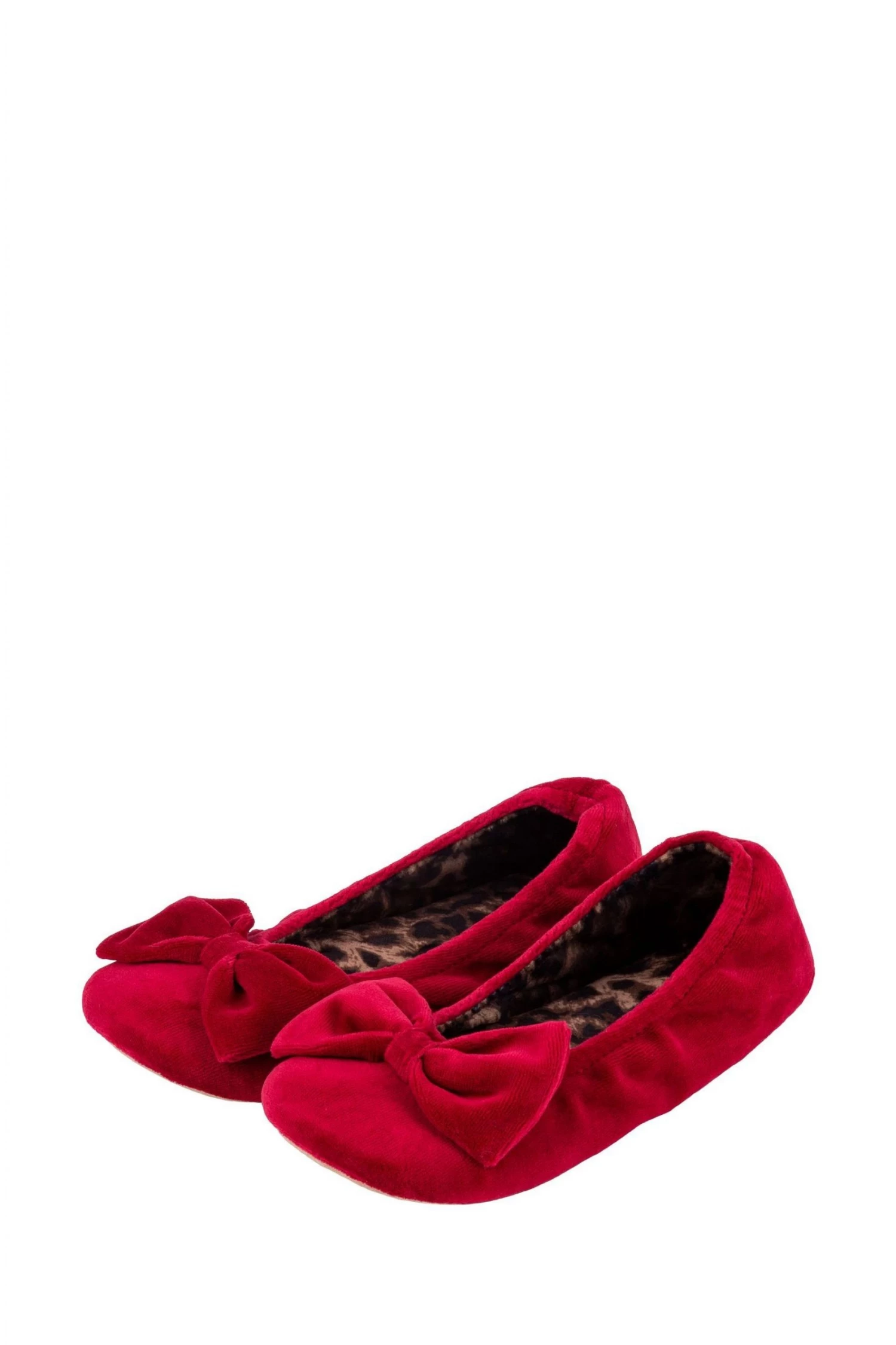 Totes Red Velour Ballet With Bow 1 Totes Red Velour Ballet With Bow