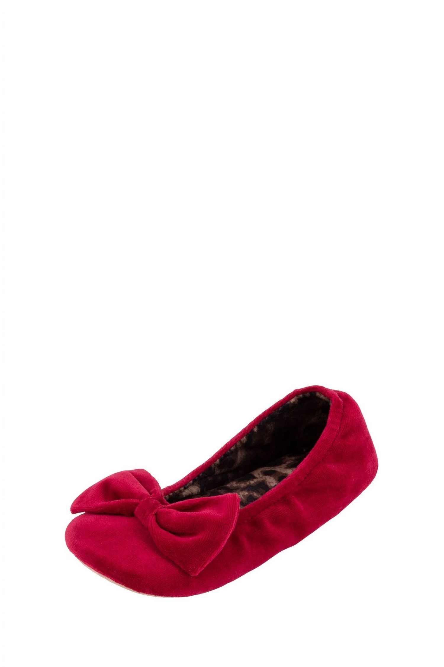 Totes Red Velour Ballet With Bow 2 Totes Red Velour Ballet With Bow - Image 2