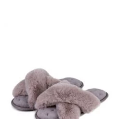 Totes Pink Isotoner Fluffy Cross Front Mule Slippers 5 Totes Pink Isotoner Fluffy Cross Front Mule Slippers -OSPREY LONDON Sales unnamed file 1282