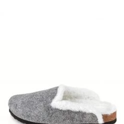 Totes Grey Ladies Felt Mule Slippers