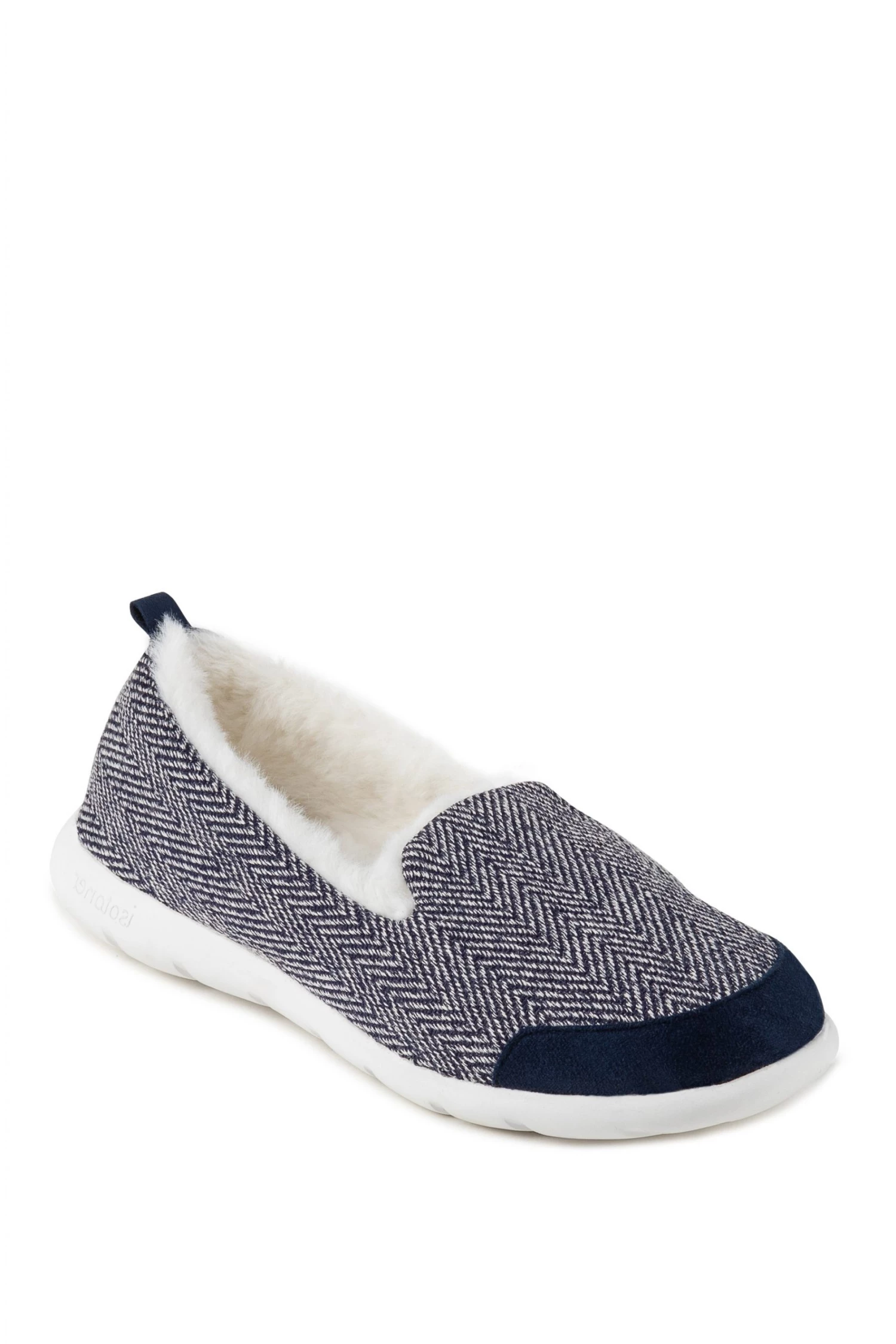 Totes Blue Isotoner Ladies Iso- Flex Herringbone Full Back Slippers 2 Totes Blue Isotoner Ladies Iso- Flex Herringbone Full Back Slippers - Image 2