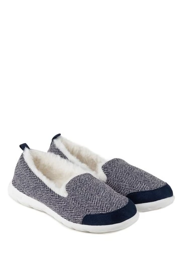 Totes Blue Isotoner Ladies Iso- Flex Herringbone Full Back Slippers 6 Totes Blue Isotoner Ladies Iso- Flex Herringbone Full Back Slippers - Image 6