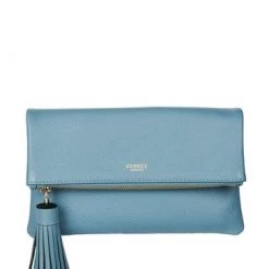 OSPREY LONDON Bexley Grainy Hide Leather Clutch Bag Taupe -OSPREY LONDON Sales unnamed file 134
