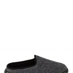 Totes Black Isotoner Totes Mens Iso-Flex Swept Back Mule Slippers