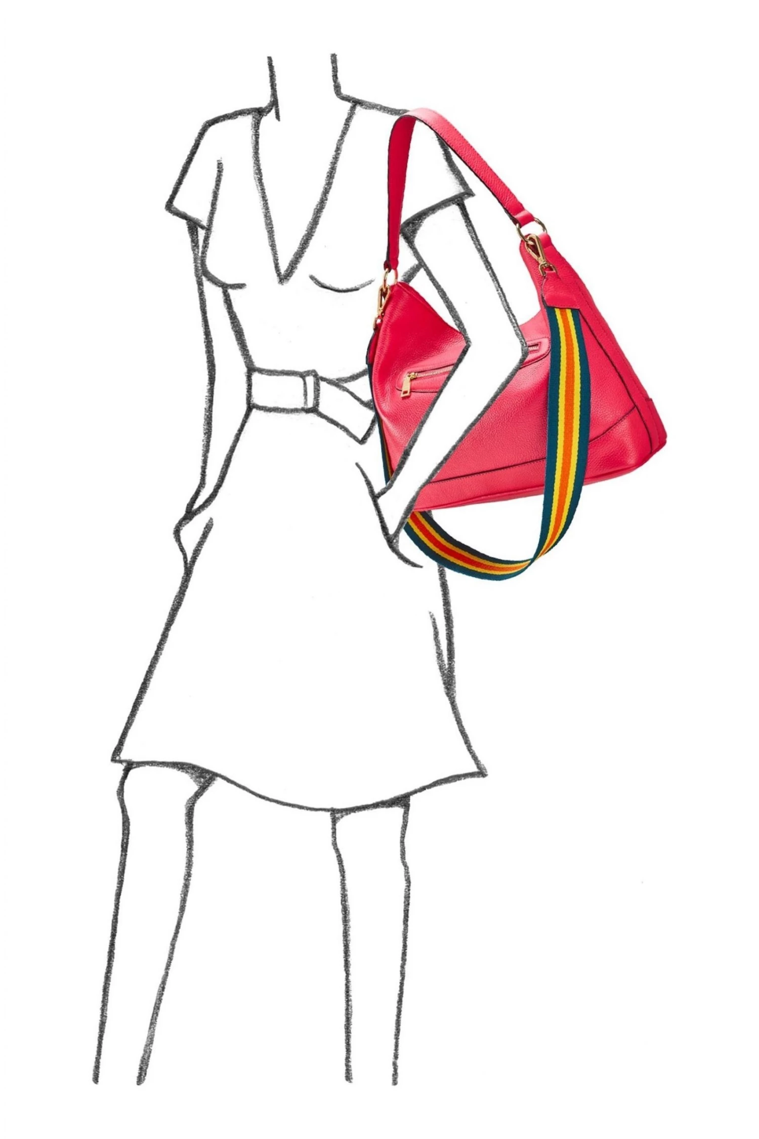 OSPREY LONDON Grainy Hide Leather Hendrix Large Hobo Bag Teal Blue 4 OSPREY LONDON Grainy Hide Leather Hendrix Large Hobo Bag Teal Blue - Image 4