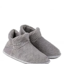 Totes Grey Isotoner Ladies Popcorn Bootie Slippers -OSPREY LONDON Sales unnamed file 1382 scaled