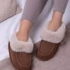 Totes Brown Isotoner Ladies Real Suede Moccasin Bootie