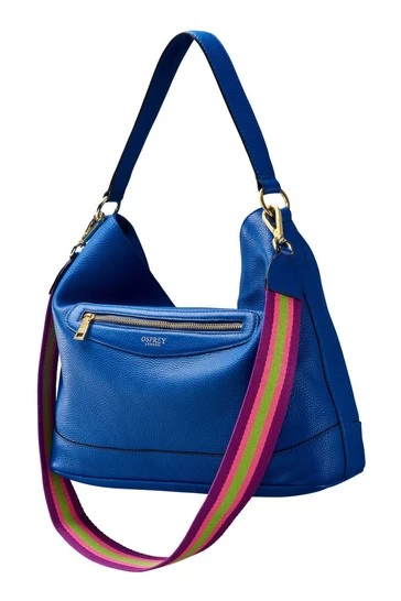 OSPREY LONDON Grainy Hide Leather Hendrix Large Hobo Bag Teal Blue 7 OSPREY LONDON Grainy Hide Leather Hendrix Large Hobo Bag Teal Blue - Image 7