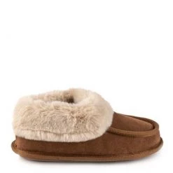 Totes Brown Isotoner Ladies Real Suede Moccasin Bootie -OSPREY LONDON Sales unnamed file 1410