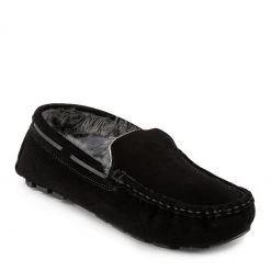 Totes Black Isotoner Mens Real Suede With Closed Stitch Moccasin Slippers -OSPREY LONDON Sales unnamed file 1413 scaled
