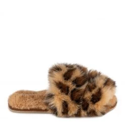 Totes Brown Ladies Faux Fur Animal Double Strap Slider Slippers -OSPREY LONDON Sales unnamed file 1419 scaled