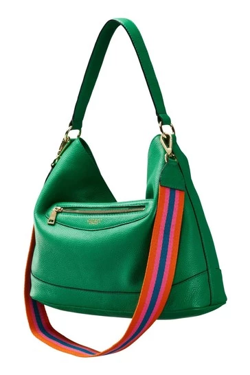 OSPREY LONDON Grainy Hide Leather Hendrix Large Hobo Bag Teal Blue 8 OSPREY LONDON Grainy Hide Leather Hendrix Large Hobo Bag Teal Blue - Image 8