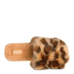Totes Brown Ladies Faux Fur Animal Double Strap Slider Slippers -OSPREY LONDON Sales unnamed file 1421 scaled