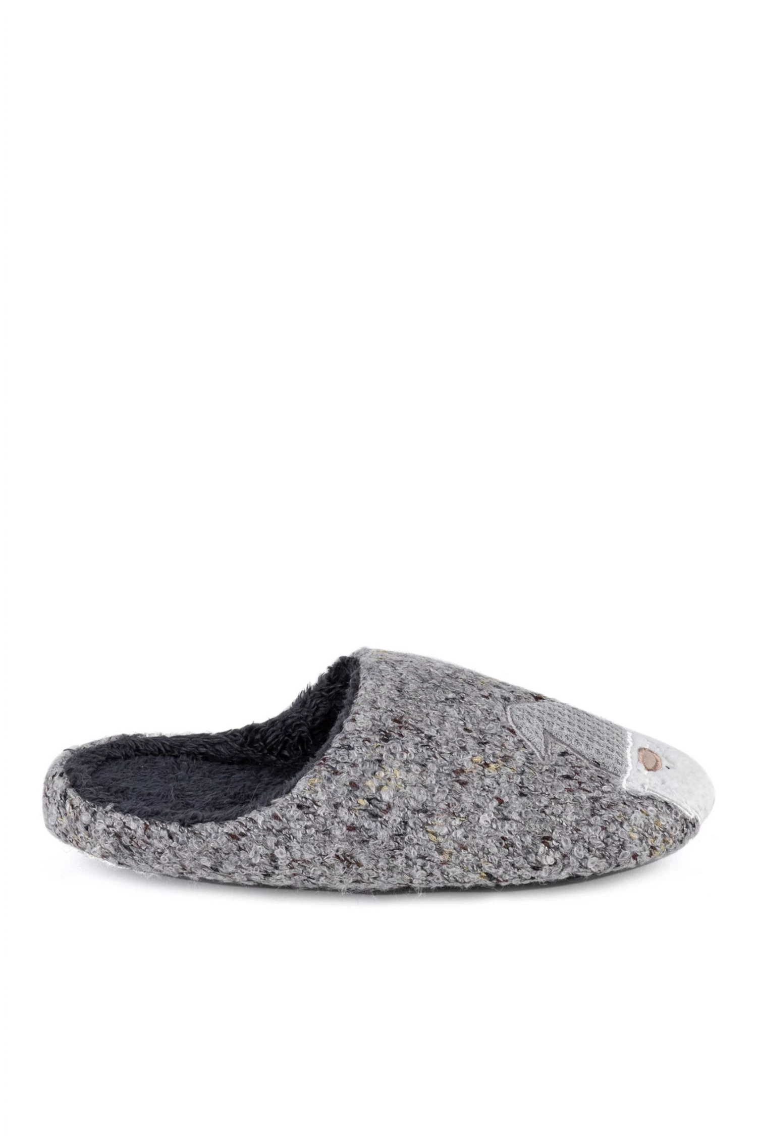 Totes Grey Mens Novelty Applique Slippers 3 Totes Grey Mens Novelty Applique Slippers - Image 3