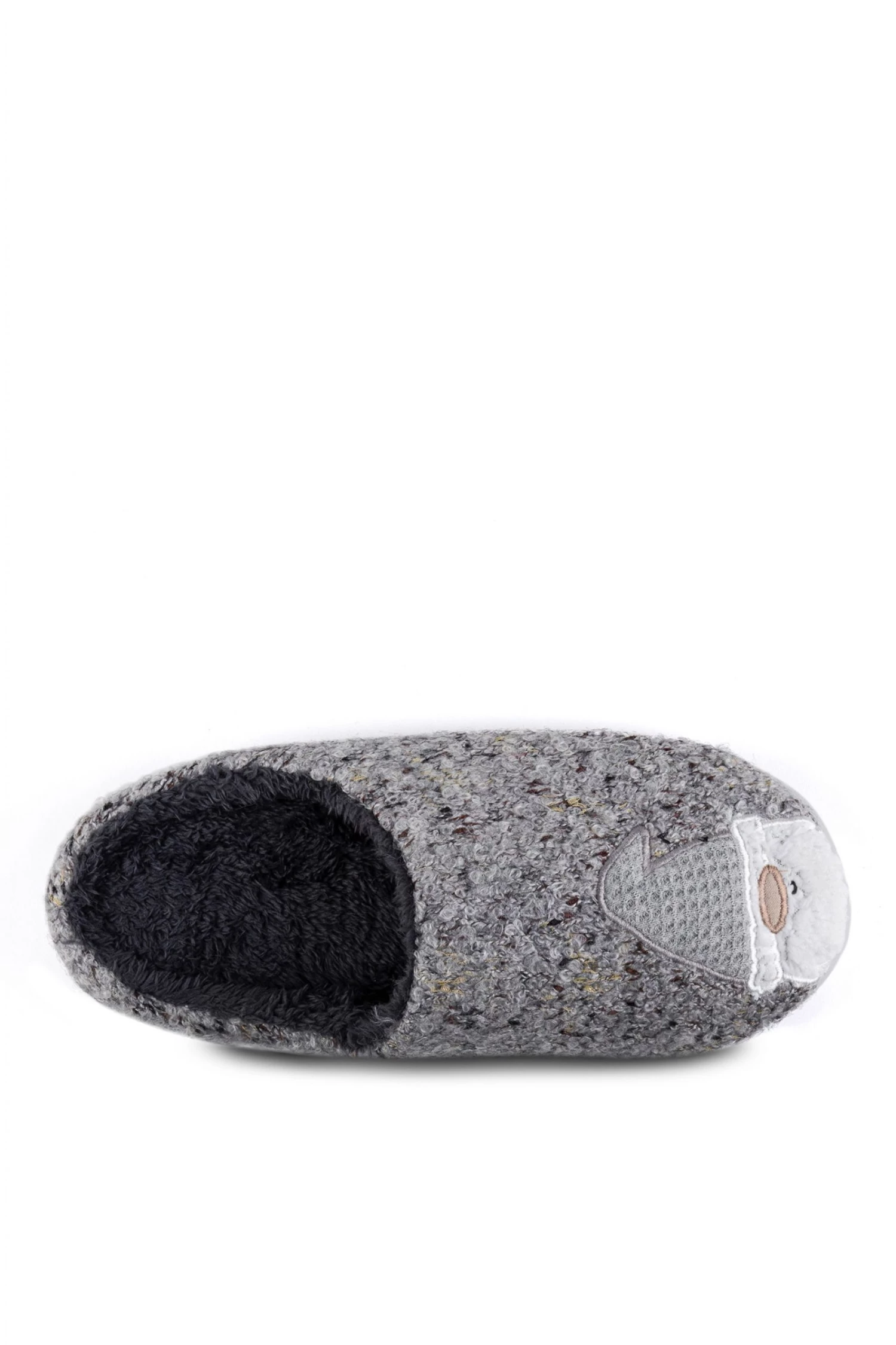 Totes Grey Mens Novelty Applique Slippers 5 Totes Grey Mens Novelty Applique Slippers - Image 5