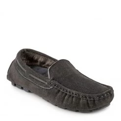 Totes Grey Isotoner Mens Real Suede With Closed Stitch Moccasin Slippers -OSPREY LONDON Sales unnamed file 1449 scaled