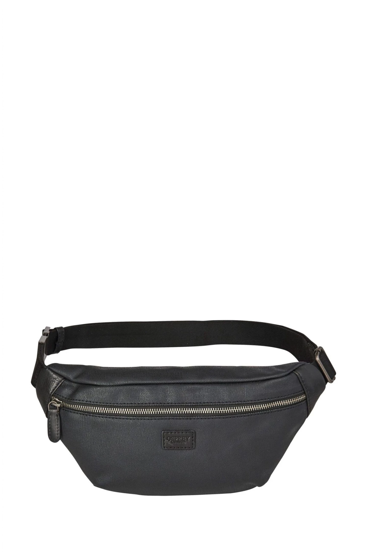OSPREY LONDON Grantham Glazed Calf Leather Bumbag Black 4 OSPREY LONDON Grantham Glazed Calf Leather Bumbag Black - Image 4