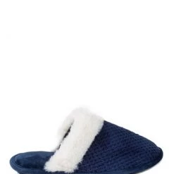 Totes Blue Isotoner Ladies Popcorn Mule With Fur Cuff -OSPREY LONDON Sales unnamed file 1470