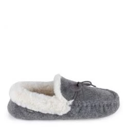 Totes Grey Ladies Felt Moccasin Slippers -OSPREY LONDON Sales unnamed file 1476
