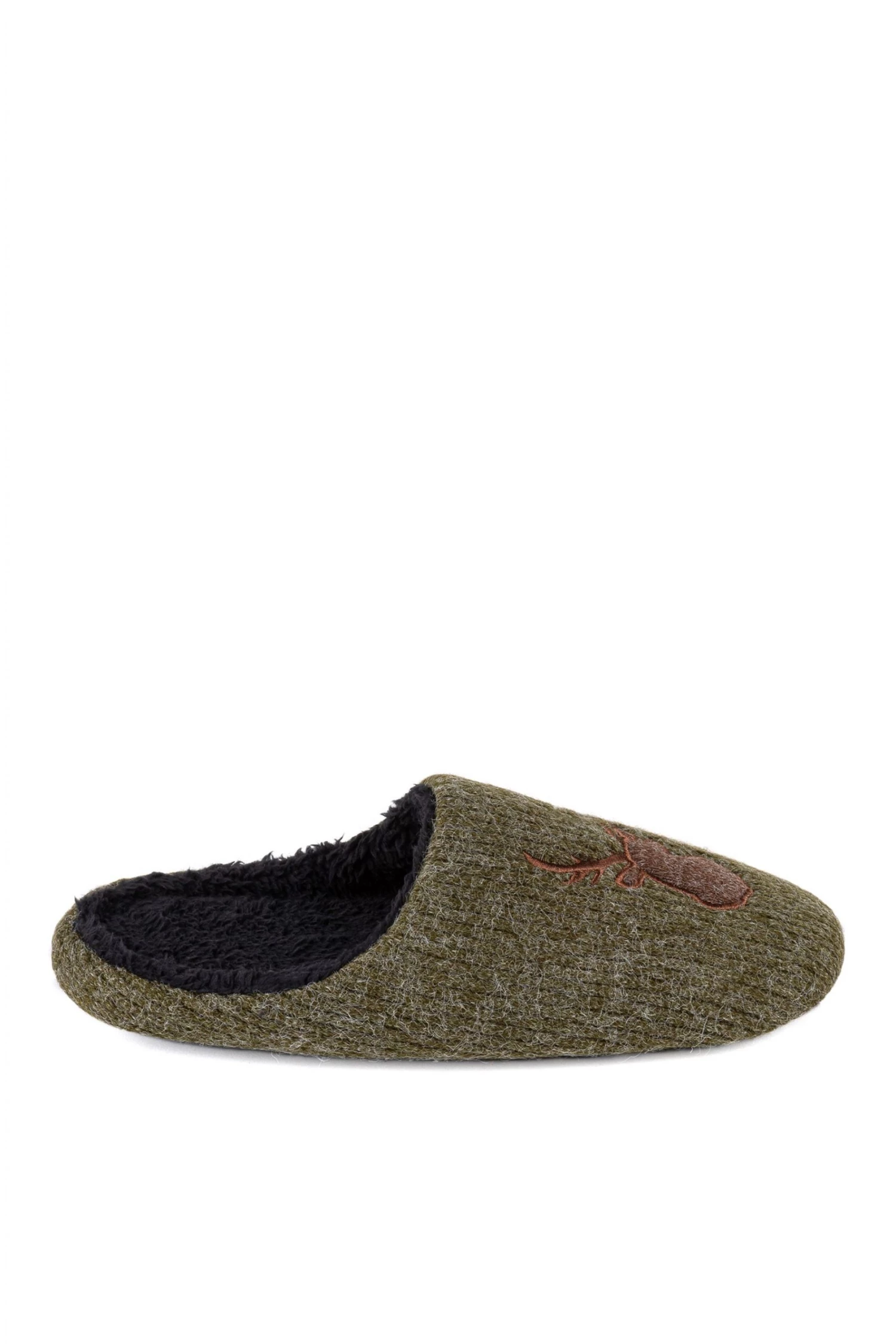 Totes Green Mens Novelty Applique Slippers 3 Totes Green Mens Novelty Applique Slippers - Image 3