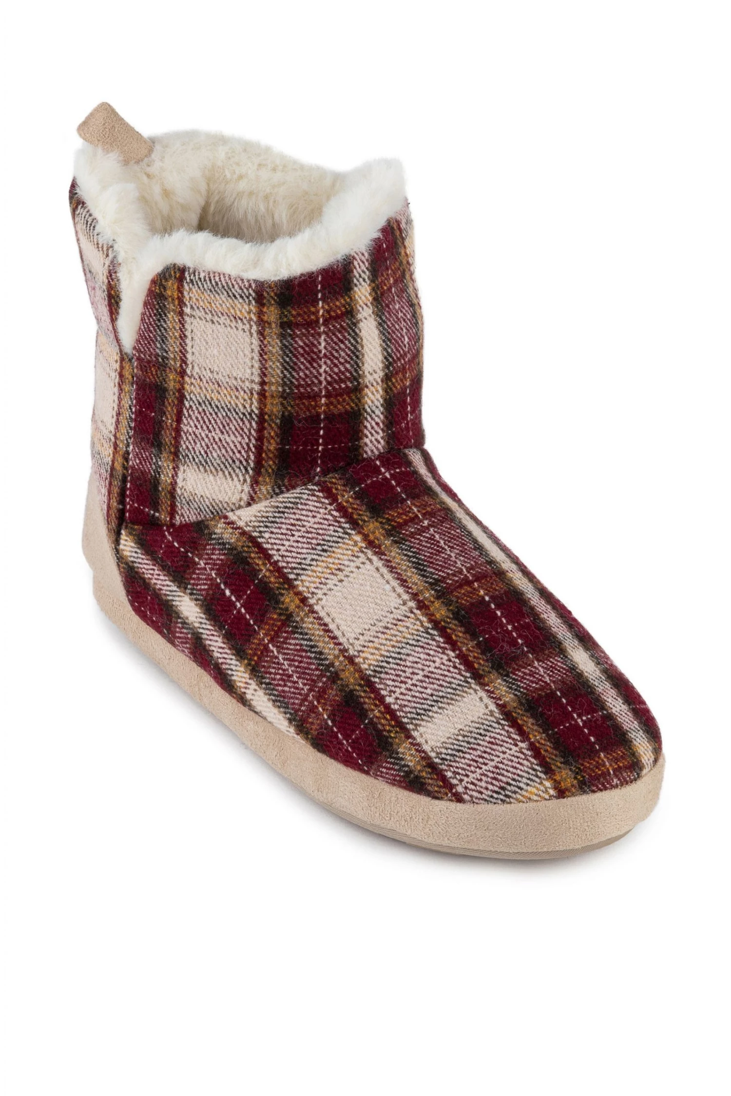 Totes Red Ladies Tartan Boot Slippers 4 Totes Red Ladies Tartan Boot Slippers - Image 4