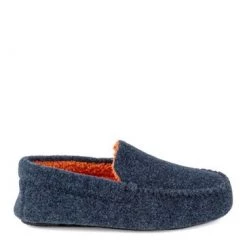Totes Blue Isotoner Mens Felt Moccasin With Contrast Binding Slippers -OSPREY LONDON Sales unnamed file 1494