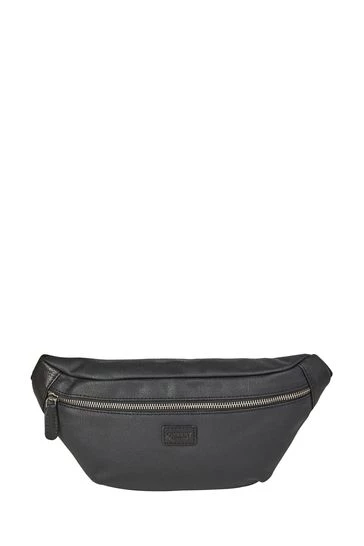 OSPREY LONDON Grantham Glazed Calf Leather Bumbag Black 7 OSPREY LONDON Grantham Glazed Calf Leather Bumbag Black - Image 7